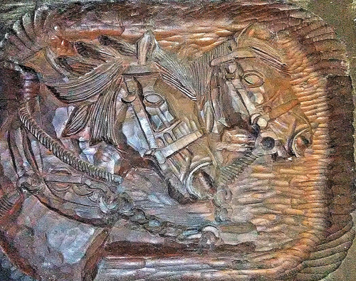Handgeschnitztes holzrelief - handgeschnitztes,