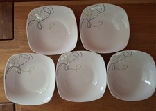 Van Well Wellco Rubin Kompott/Salat-Schalen, Liniendekor, 5 Stück