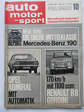 Auto Motor Sport 10/1965,  Mercedes Benz 190, Renault R8 Gordini