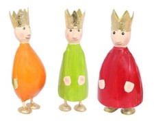 putzige kleine Dekofigur König zum stellen in rot orange grün mit goldener Krone