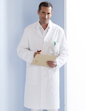 Herren Arztkittel Laborkittel Berufsmantel Exner Weiß Mischgewebe S - 5XL