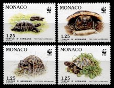 WWF Schildkröten. Griechische Landschildkröte. 4W. Monaco 1991