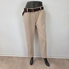 Damen Hose Italy Wollhose mit Gummibund– bequeme Schlupfhose Beige 38-42