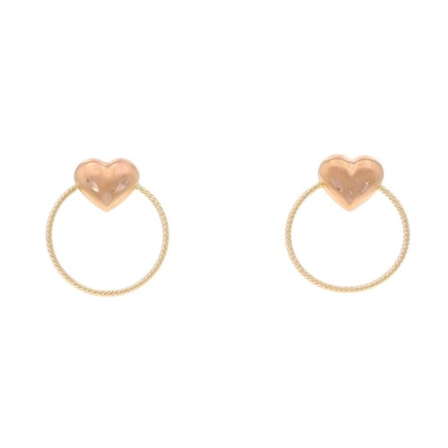 Gelbgold lasso herz ohrstecker - gelbgold,