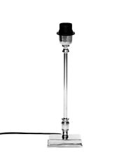 B-Ware Lampenfuß Tischlampe Aluminum poliert E27 Nachttischlampe Schirmträger