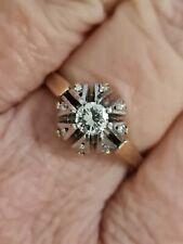 Wow Ring Bicolor Gelbgold Weißgold 585 Schneeflocke großer Brillant Diamant ...