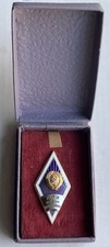 Absolventenabzeichen Hochschule Sowjetunion CCCP Leningrad im Etui original