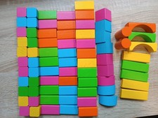 HEROS Holzbausteine HAPPY Colour 75 Teile NEUWERTIG