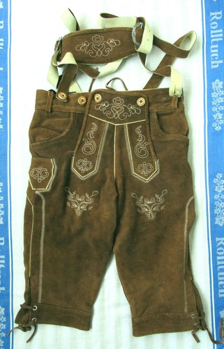 Bestickte braune kniebundhose - bestickte,