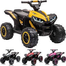 Kinder Elektro Quad 12V mit Fernbedienung, LED, Musik & EVA Rädern, 3+ Jahre