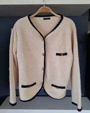 MASSIMO DUTTI, Cardigan,  Strickjacke,  Strickblazer, M 38,40, Beige, SchwarzNeu