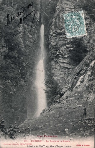 Cpa luchon la cascade - luchon,