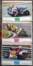 3 alte Motorrad Rennsport Kalender DIN A3 Motorbuch 1980 1981 1983 Wolfg Gruber