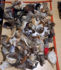 .Echt Fell Rest von verschiedenen Tierarten,  gebraucht, verschnitt, gute 300 gr