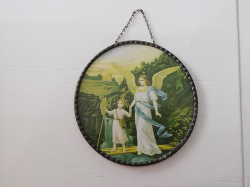 Altes rundes schutzengelbild - altes,