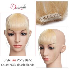 100% Remy Echthaar Pony Luft Bangs Clip In Haarteile Extensions Air Fringe Braun