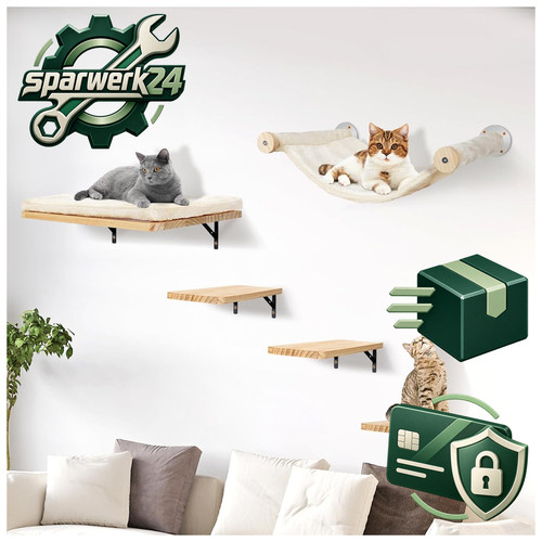 Katzen kletterwand set mit - kletterwand,