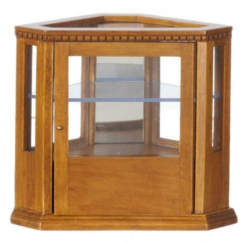 Puppenhaus walnuss eckvitrine - puppenhaus,