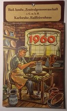 Alter Wandkalender von 1960 zu "ländliches Handwerk", antik, Nostalgie