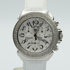 LANCASTER QUARZ  CHRONO HERREN UHR 39MM STAHL BRILLIANTEN PAPIERE RAR N044