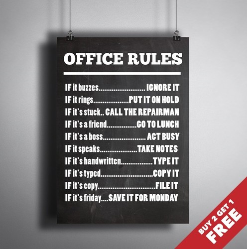 Büroregeln schild a3 - a4, /