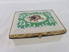 Antike Porzellan Dose mit Metallmontur - Sudetendeutsche Wertarbeit - Deckeldose