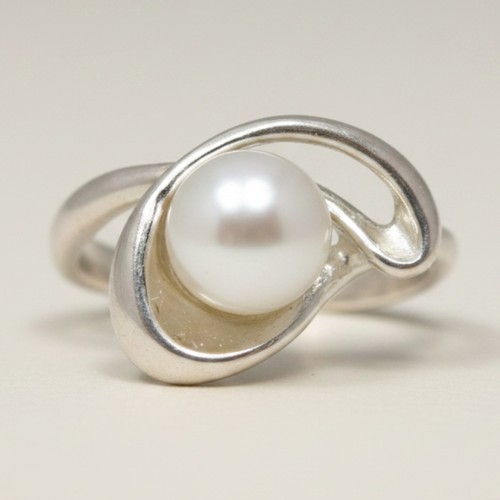 Sterling silber ring - sterling, perle
