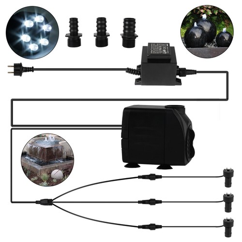 Springbrunnen pumpe mit led - mit, 3x