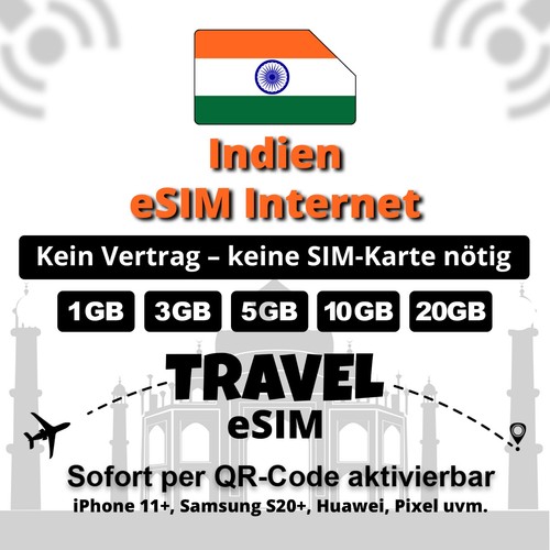 Indien travel esim internet - indien,