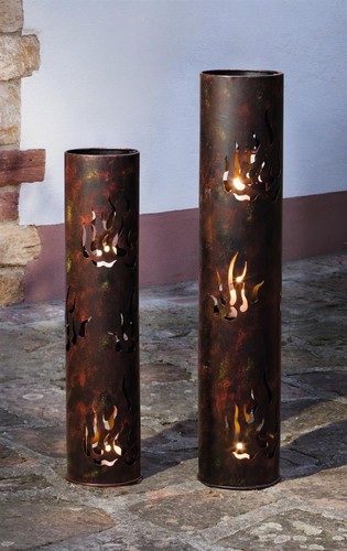 Windlicht säule flammen - säule, "flammen"