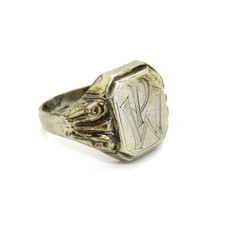 Siegelring aus 835er Silber Görlitzer Schmuckwaren Art Deco Initialen PW