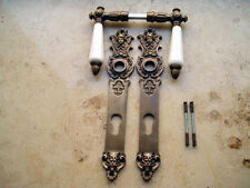 Messing Haustürbeschlag Haustüre Antikladl  PZ 92 Langschild Türdrücker HN-W++