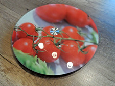 Anrichteplatte Servierplatte , Glas mit Tomatenmotiv, drehbar, Durchmesser 32 cm
