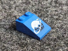 Lego 1 x 3298p61 Schrägstein 3 x 2 bedruckt blau Ice Planet Logo 6879 6973 6983