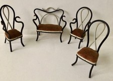 Antike Thonet Sitzgruppe, 4 Teile Möbel für Puppenstube