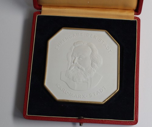 Ddr porzellan medaille - ddr,