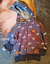 mädchen kapuzenpullover gr 4Y blau lila pferde süß