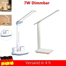 LED Schreibtischlampe Tischlampe Dimmbar Doppelkopf Leselampe Büro Stifthalter