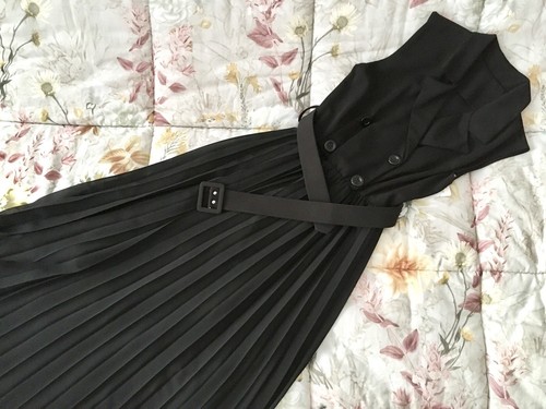 Kleid lang schwarz plissee - lang,