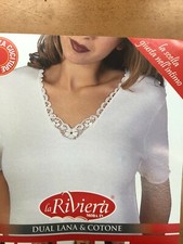 Damen Unterhemd Halbarm mit Makramee Wolle/Baumwolle Conf 3 Stück Riviera