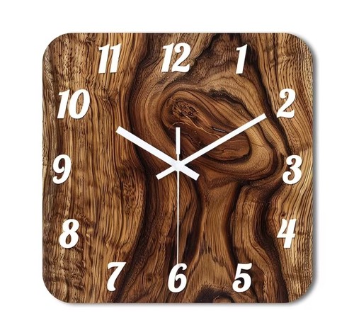 Wanduhr holzbrett druck - 2d,