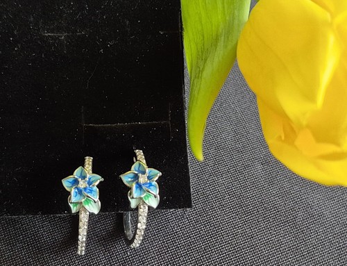 Ohrstecker creolen blume - ohrstecker,