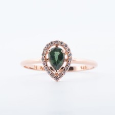 Ring mit 0,60 ct. Saphir und 20 Diamanten - AIG Zertifikat - 14K Weißgold