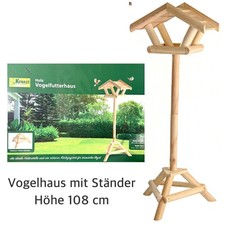 Vogelhaus mit Ständer 108 cm Holz Vogelfutterhaus Freistehend