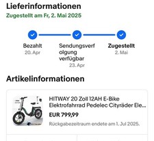 HITWAY 20 Zoll 12AH E-Bike Elektrofahrrad Pedelec Cityräder Elektrofahrrad BK6S