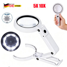 Profi 5X 10X  LED Lupe mit 8