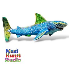 Stunning white shark alebrije