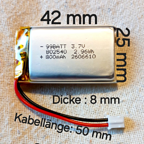 Lipo akku 802540 v - 802540,