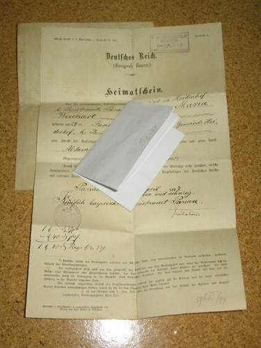 Heimatschein deutsches reich - heimatschein,