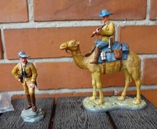 2 Kolonialsoldaten- Offizier und Kamelreiter Zinn Sieland Figuren 90 mm